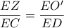 \dfrac{EZ}{EC}=\dfrac{EO'}{ED}