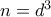 n=d^{3}