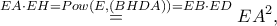\displaystyle \overset{EA\cdot EH=Pow\left ( E,\left ( BHDA \right ) \right )=EB\cdot ED }=EA^{2},