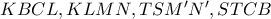 KBCL,KLMN,TSM'N',STCB