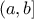 \displaystyle{(a,b]}