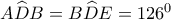 A\widehat DB=B\widehat DE=126^0