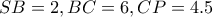 SB=2 , BC=6 , CP=4.5