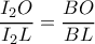 \dfrac{I_{2}O}{I_{2}L}=\dfrac{BO}{BL} \dfrac{I_{2}O}{I_{2}L}=\dfrac{BO}{BL}