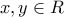 x, y\in R