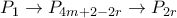 P_1 \rightarrow P_{4m+2-2r} \rightarrow P_{2r} P_1 \rightarrow P_{4m+2-2r} \rightarrow P_{2r}