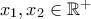 x_1,x_2\in \mathbb{R^+}