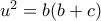 u^{2} = b(b + c)