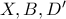X,B,D' X,B,D'