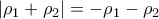 \left| {\rho _1  + \rho _2 } \right| =  - \rho _1  - \rho _2