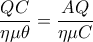 \dfrac{QC}{\eta \mu \theta}=\dfrac{AQ}{\eta \mu C}