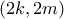 (2k, 2m) (2k, 2m)