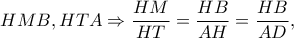 HMB,HTA\Rightarrow \dfrac{HM}{HT}=\dfrac{HB}{AH}=\dfrac{HB}{AD},