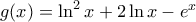 g(x)=\ln^2x+2\ln x-e^x