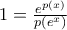 1 = \frac{e^{p(x)}}{p(e^x)}