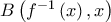 B\left( {f^{ - 1} \left( x \right),x{\rm{ }}} \right)