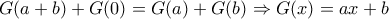 G(a+b)+G(0)=G(a)+G(b) \Rightarrow G(x)=ax+b