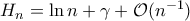 H_n=\ln n+\gamma+\mathcal O(n^{-1})