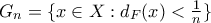 G_n=\{x\in X:d_F(x)<\frac{1}{n}\}