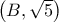 \left( {B,\sqrt 5 } \right)