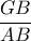 \dfrac{{GB}}{{AB}}