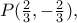 P(\frac{2}{3},-\frac{2}{3}),