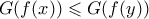 G(f(x)) \leqslant G(f(y))