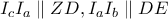 \displaystyle{{I_c}{I_a}\parallel ZD,{I_a}{I_b}\parallel DE}
