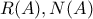R(A),N(A) R(A),N(A)