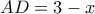 AD=3-x