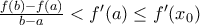 \frac{f(b)-f(a)}{b-a}<f'(a)\leq f'(x_0)