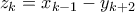 z_k = x_{k-1}-y_{k+2}