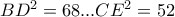 BD^{2}=68...CE^{2}=52