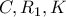 C,R_{1},K C,R_{1},K