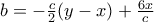 b=-\frac{c}{2}(y-x)+\frac{6x}{c}