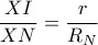 \displaystyle \frac{XI}{XN} = \frac{r}{R_{N}}