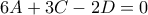 6A+3C-2D=0