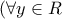 (\forall y\in R
