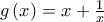g\left( x\right) =x+\frac{1}{x}