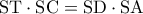\textrm{ST}\cdot \textrm{SC}=\textrm{SD}\cdot \textrm{SA}