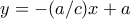 y = -(a/c)x + a