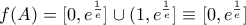 f(A)=[0,e^{\frac{1}{e}}]\cup (1,e^{\frac{1}{e}}] \equiv [0,e^{\frac{1}{e}}]