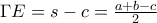 \Gamma E=s-c=\frac{a+b-c}{2}