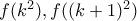 f(k^2),f((k+1)^2)
