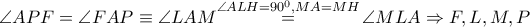 \angle APF=\angle FAP\equiv \angle LAM\overset{\angle ALH={{90}^{0}},MA=MH}{\mathop{=}}\,\angle MLA\Rightarrow F,L,M,P