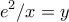 \displaystyle{e^2/x=y}