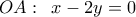 OA:\,\,\,x - 2y = 0