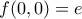f({0,0})=e