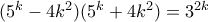 (5^{k}-4k^2)(5^k+4k^2)=3^{2k}
