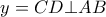 y = CD \bot AB
